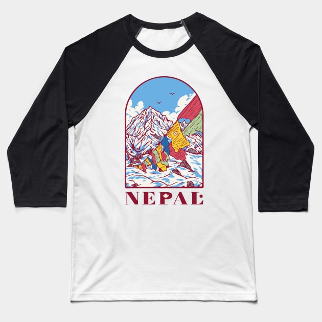 Nepal Baseball T-Shirt by Eclecterie